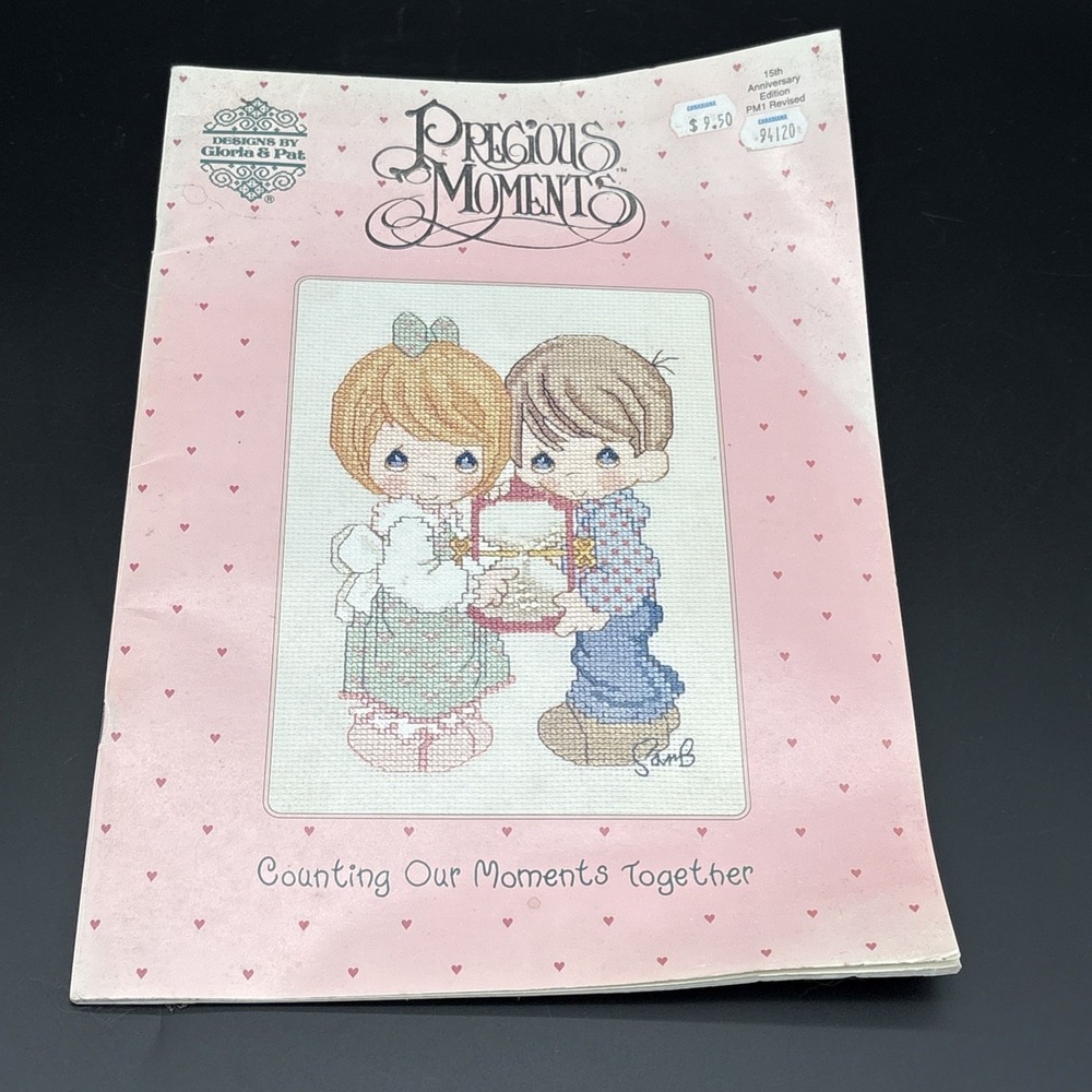 Vintage 1993 Precious Moments Counting Our Moments Together Cross Stitch Book